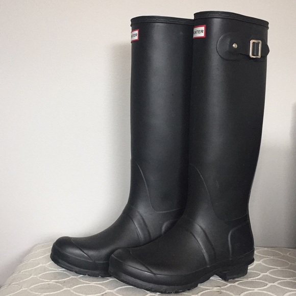 Hunter Shoes - Tall Matte Black Hunter Boots